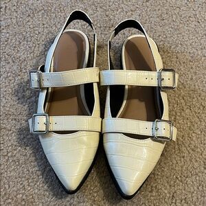 Cream Slingback Women's Shoes